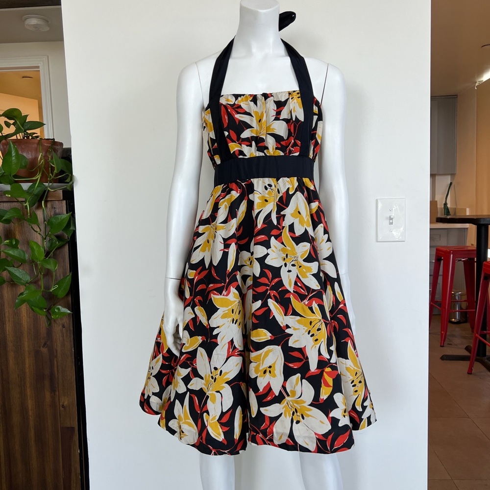 ANTHROPOLOGIE MAYFLOWER HALTER DRESS  BY MOULINETTE SOEURS